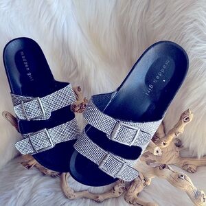 Madden Girl Sparkling Black Sandals